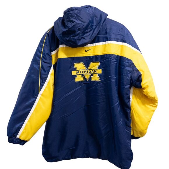 Nike Vintage Michigan Wolverines Jacket Women’s XL Fleece Lined Hooded Full Zip - Picture 3 of 12